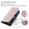 For iPhone 16 Case Rhombus Grid Leather Phone Cover with 2 Straps