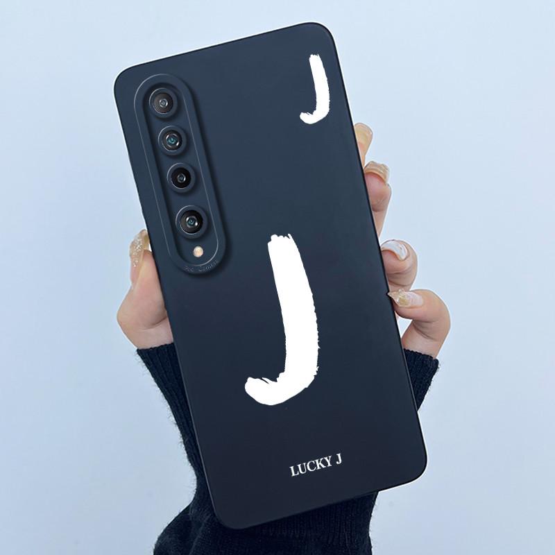 Lucky Initial Letter Case For Xiaomi Mi 10 / Mi 10 Pro 5G Phone Case Full Protect Camera Lens Shockproof TPU Soft Cover Bumper