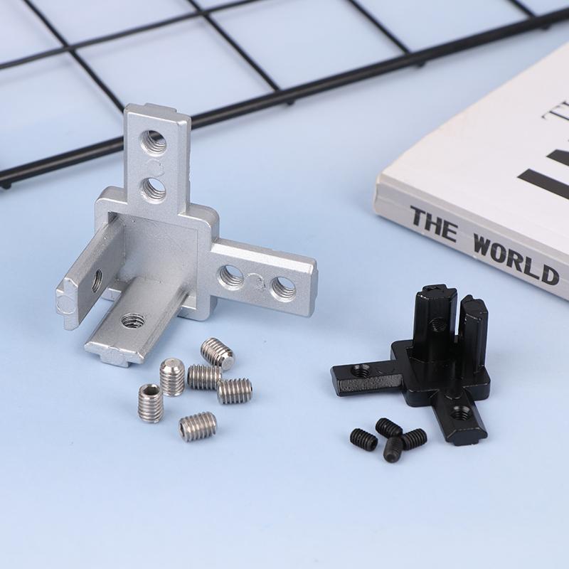 4Pack 3-Way End Corner Bracket Connector For T Slot 2020 3030 4040 Aluminum Extrusion Profile 3-Dimensional Bracket Parts