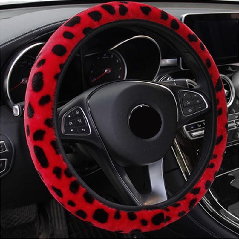 Универсальный чехол на руль автомобиля 38 см, чехол для переключения передач, ручного тормоза, защитное украшение, теплый супер толстый плюшевый воротник, мягкий