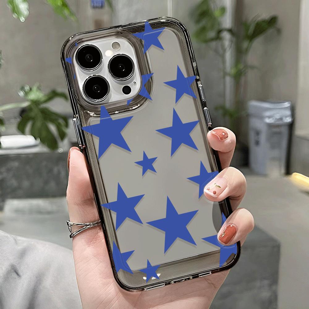 Синяя пентаграмма Чехол для телефона iPhone 15 Pro Max 11 12 13 16 14 Plus 7 8 XS Силиконовый противоударный чехол Защитная крышка для объектива