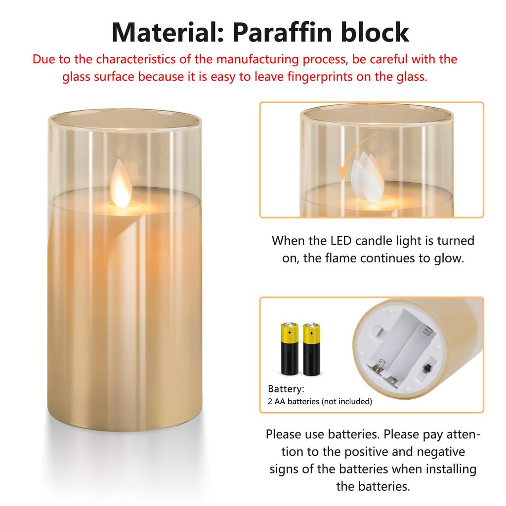 PinnWaa Светодиодная мерцающая стеклянная теплая атмосфера свеча с выделенным пультом дистанционного управления безопасный и мерцающий как настоящий успокаивающий свет для помещения и улицы