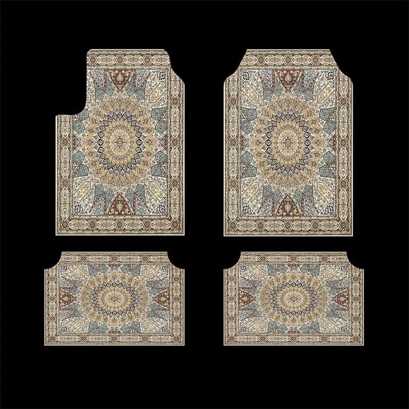 Bohemian Car Floor Mats 4 Pieces Set Dirt Resistant Wear Resistant Backing Universal Fit For Cars SUVs Trucks Auto Accessories