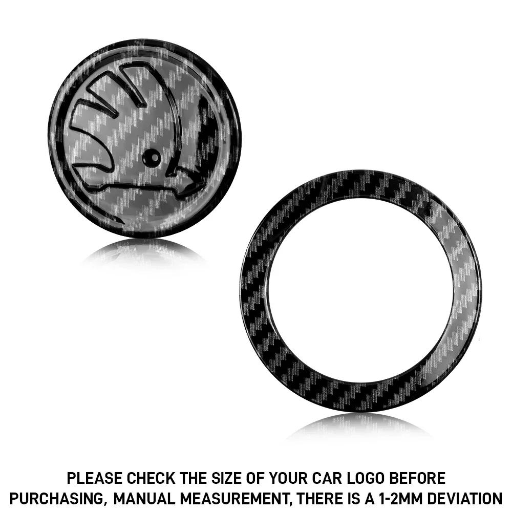 Car Sticker 47mm Car Interior Steering Wheel Sticker Decorative Accessories For Skoda Superb Octavia Rapid Kodiaq Kamiq Karoq Fa