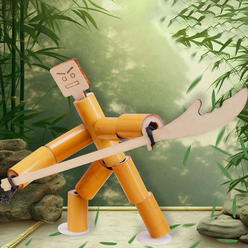 1 комплект, натуральная веревочная боевая настольная игра, ручной работы, бамбуковый человек, настольная игра, боевая игрушка с оружием