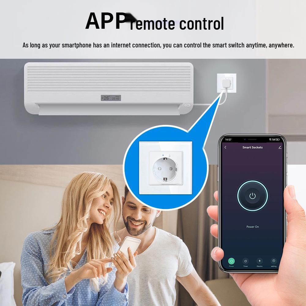 Европейская умная двойная розетка - Дистанционное управление по WiFi с помощью голоса и таймера