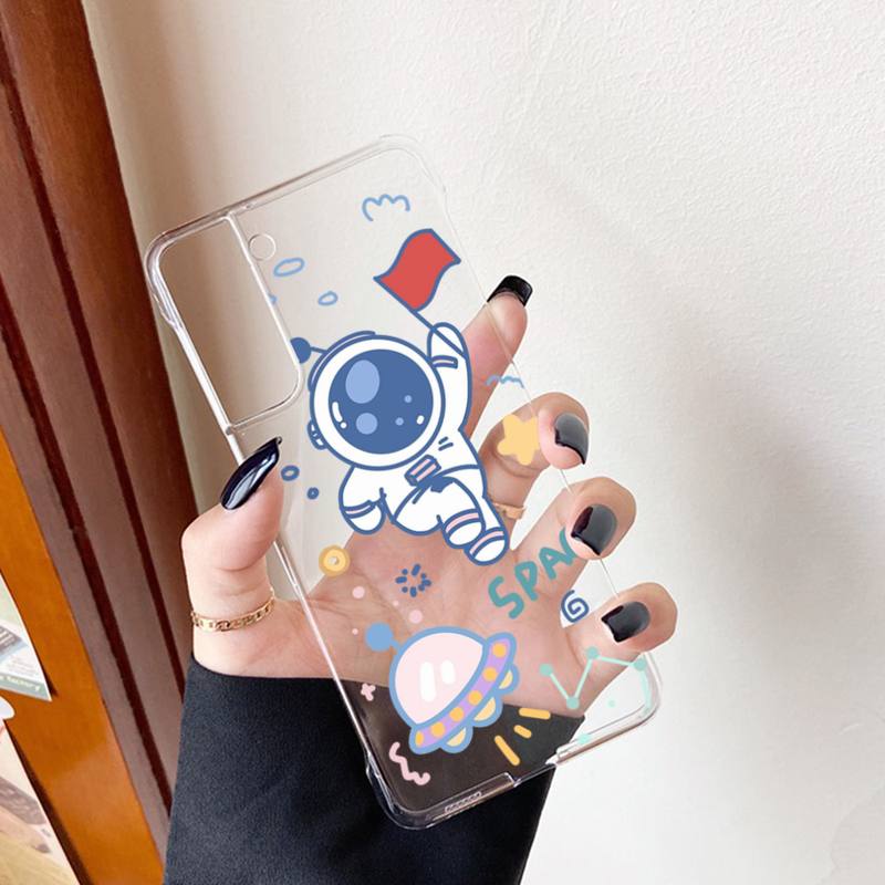 Чехол для телефона YNDFCNB Cartoon Astronaut для Samsung S20 S10 lite S21 plus для Redmi Note8 9pro для Huawei P20 Clear Case