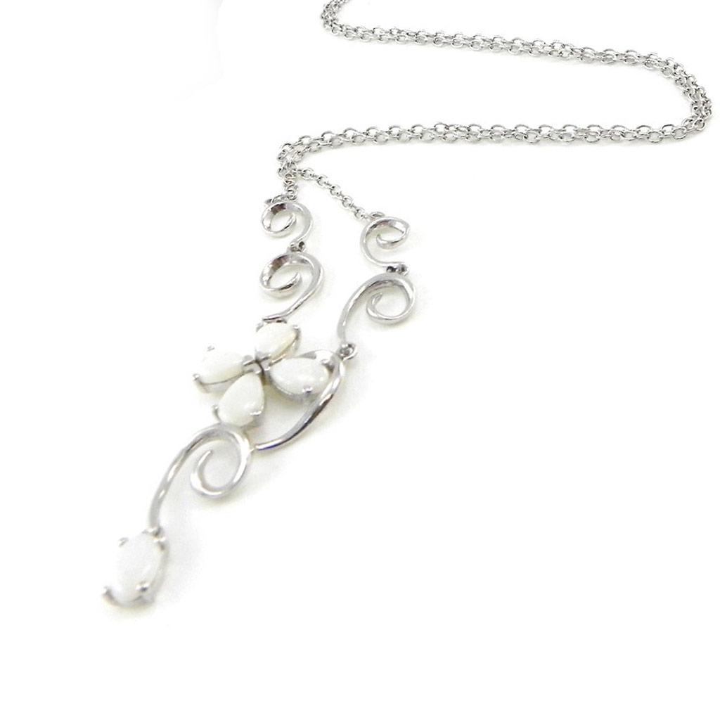 Les Trésors De Lily [I8927] - Серебряное колье «Опаловая богиня» Серебро белое (родиевое покрытие) - 5х3 см