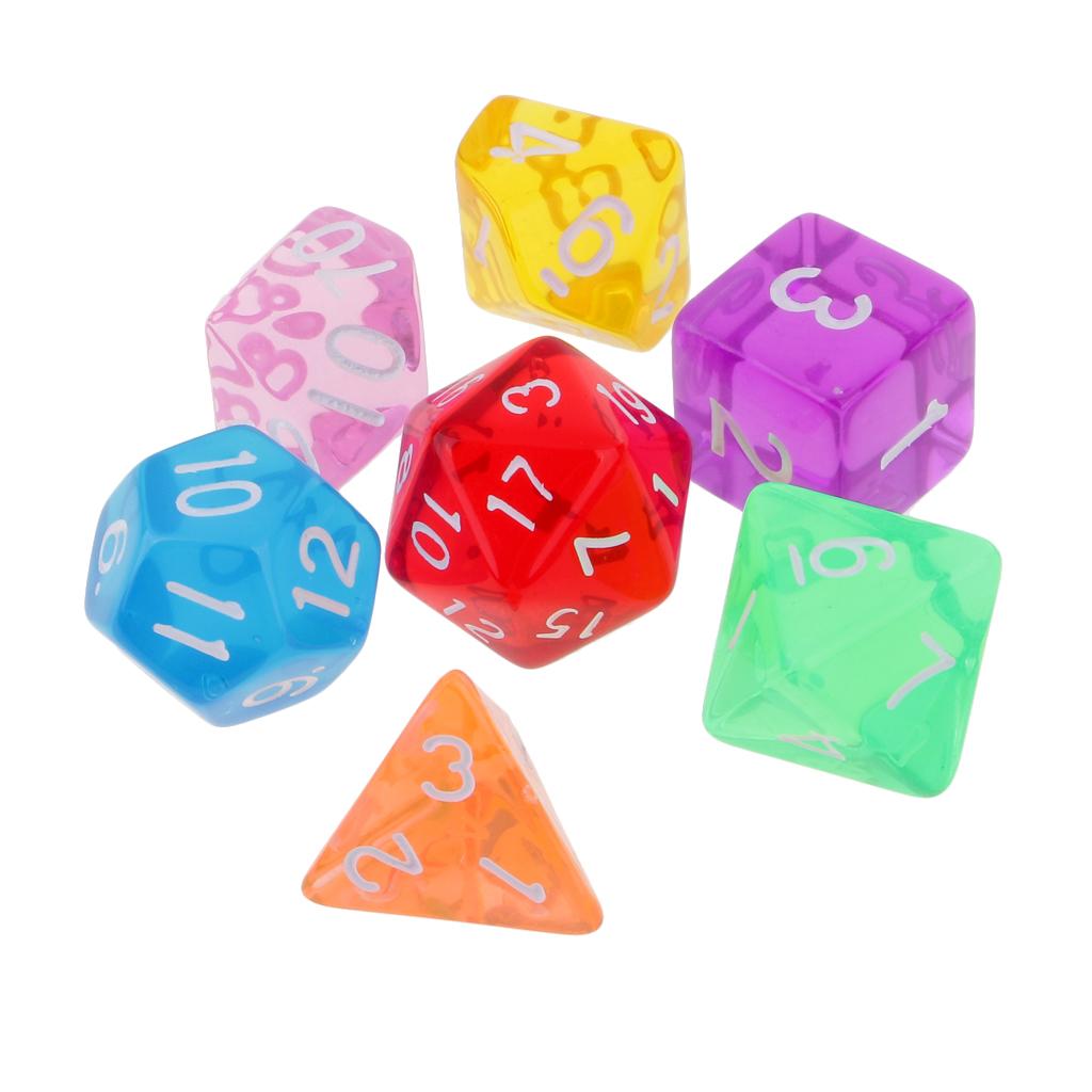 7 шт. Многогранные кубики D20 D12 D10 D8 D6 D4 для игрушек #3