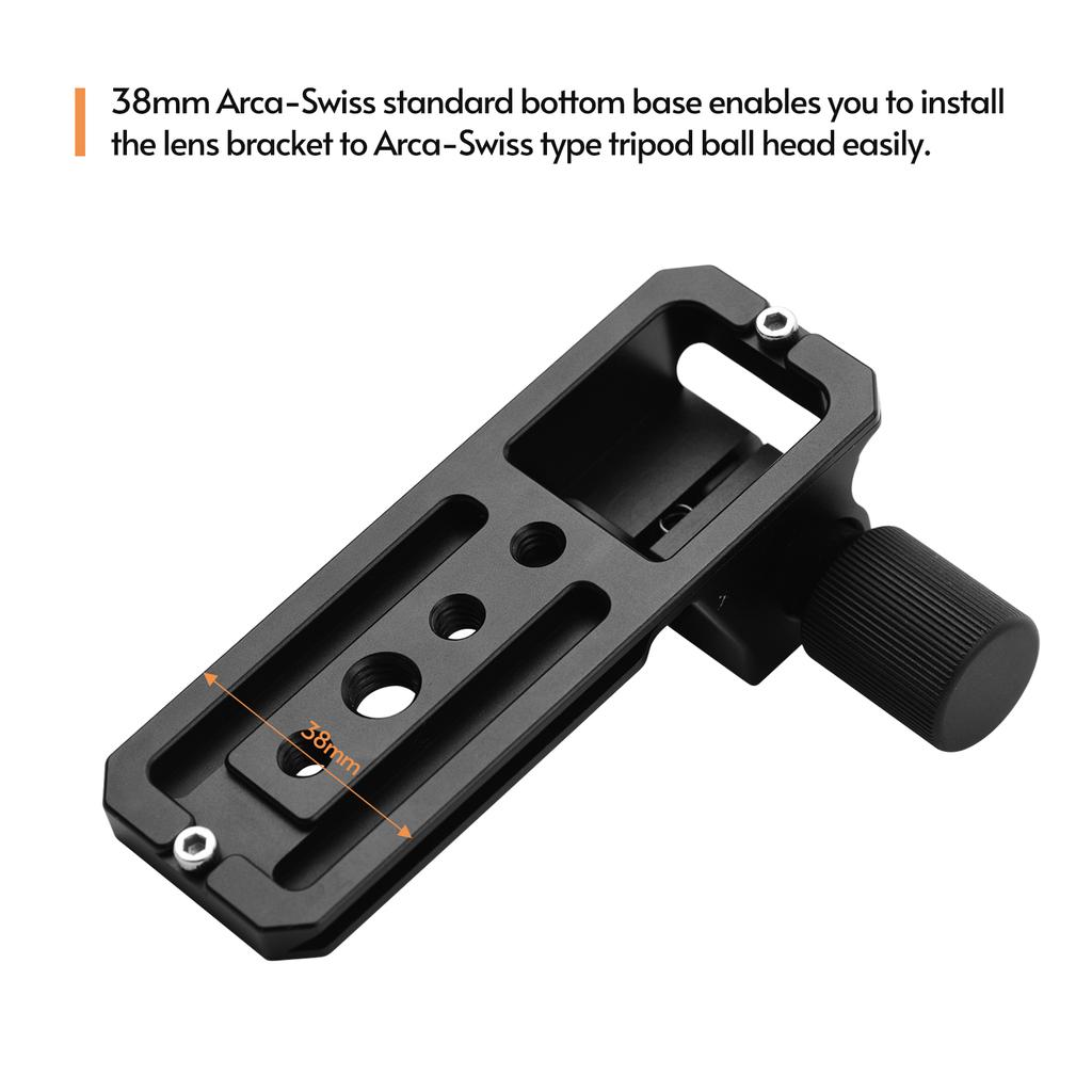 VELEDGE Lens Tripod Mount Bracket Holder Lens Collar Replacement Foot Stand Adapter Aluminum Alloy with 1 4 Inch 3 8