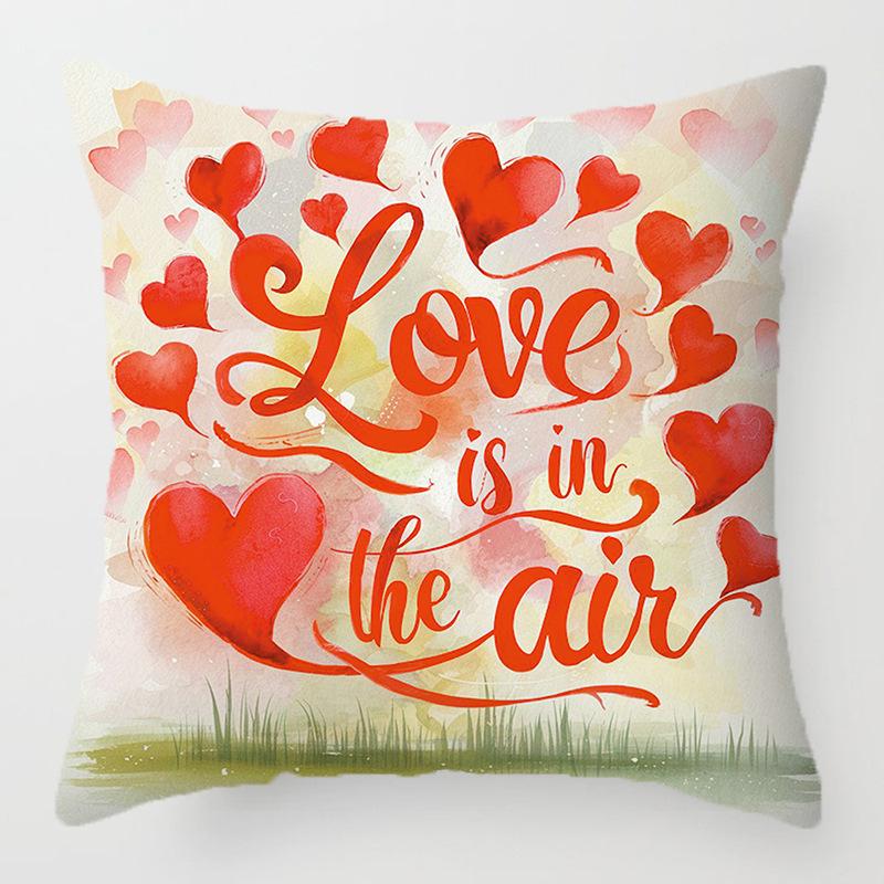 Home Decor Love in the Air Heart Printed Pillow Covers Pattern Cushion Cover Suitable for Sofa Bedroom Car Pillow Cover