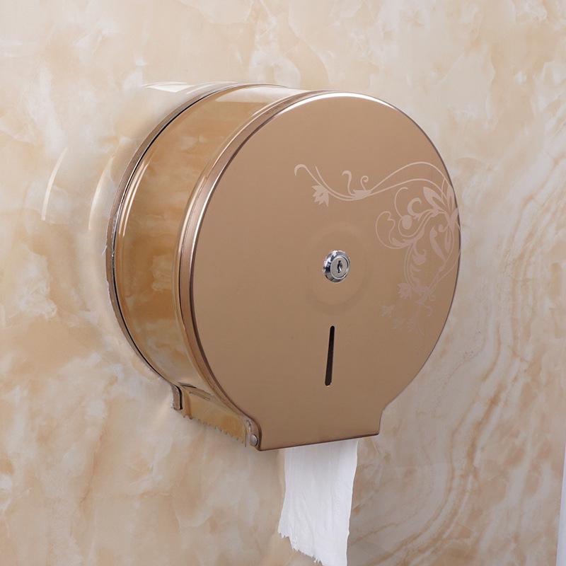Stainless Steel Wall-Mounted Waterproof Toilet Paper Holder - Punch-Free Large Roll Design