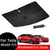 For Tesla Model Y Model 3 Highland Windshield Sun Shade Umbrella Front Window Sunshade Cover with 360°Rotation Bendable Model Y