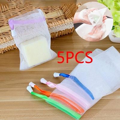 5 шт., новый цвет, случайный мыльный блистер, сетка для мыла, пенящаяся сетка, легкая пузырчатая сетка, случайный мешок