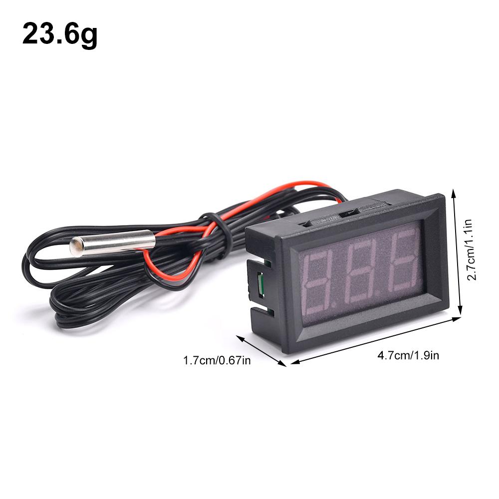 DC 4-30V Mini Digital LED Thermometer for Car Temperature Monitor Panel Meter Measuring Range -50-120°C with Temperature Probe