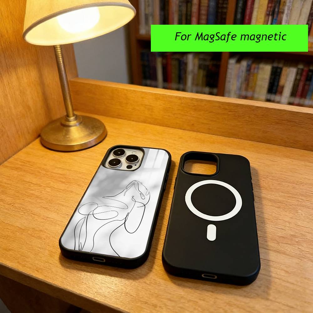 Sexy Female Body Art Phone Case For iPhone17,16,15,14,13,12,11 Plus,Pro Magnetic For Magsafe Wireless Charging