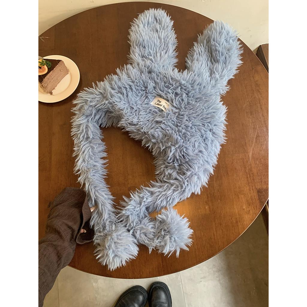 Winter Teenagers Rabbit Ear Shape Beanie Windproof Trapper Hat Ear Protector Hat Adult Winter Cycling Skiing Supplies