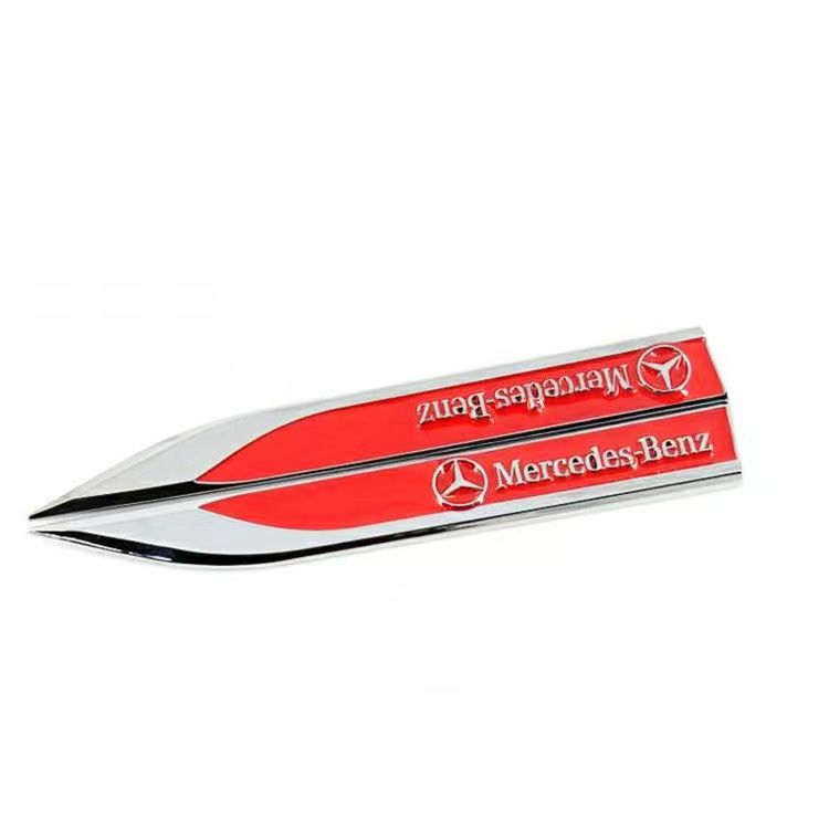 2pcs 3D Metal Car Fender Side Wing Emblem Badge Sticker For Mercedes Benz New B/C/E Class A Class C200L GLC GLK New CLA GLA OX0