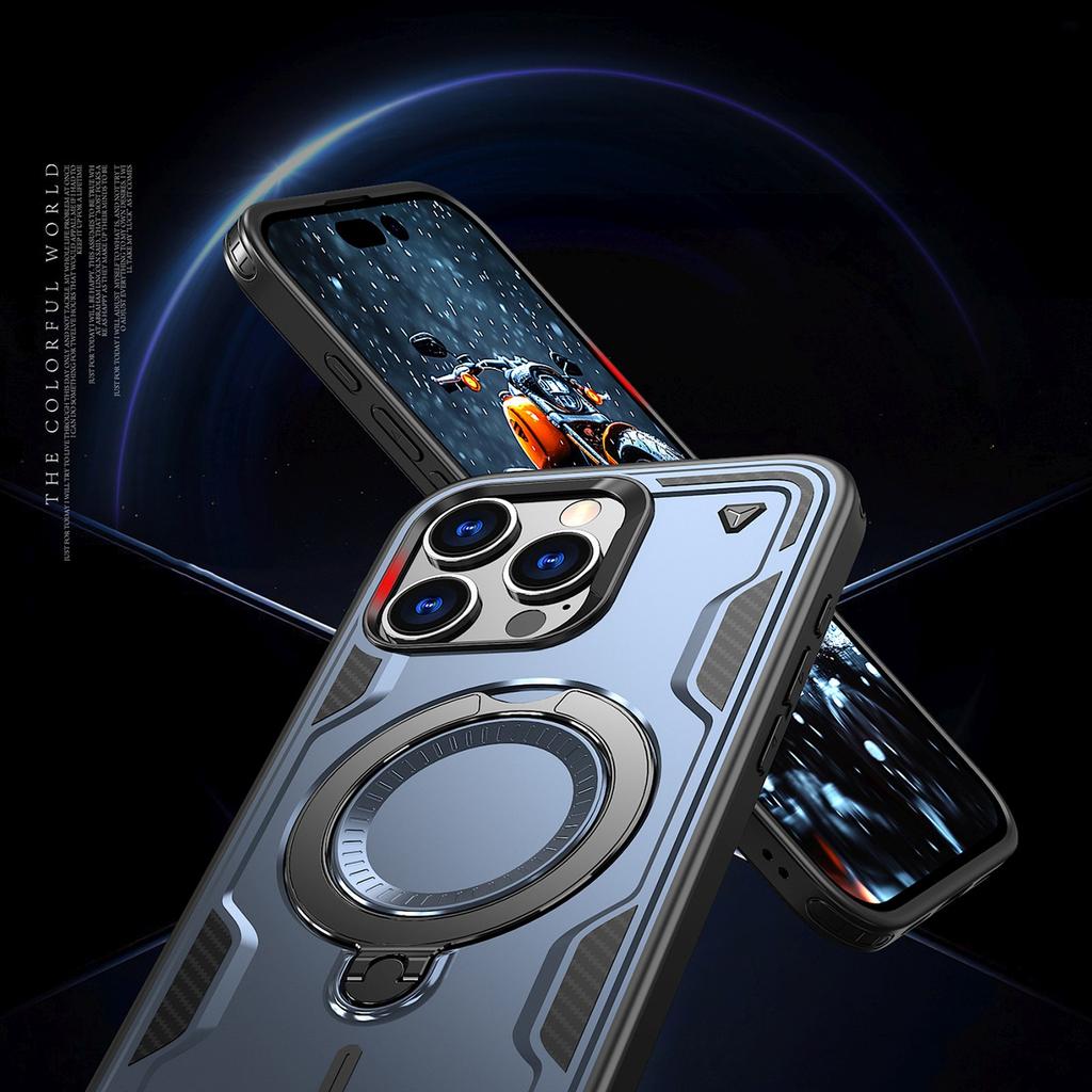 Etui Pokrowiec Na Iphone 16 Pro Max Hybrid Armor Trendy Z Magsafe - Niebieski