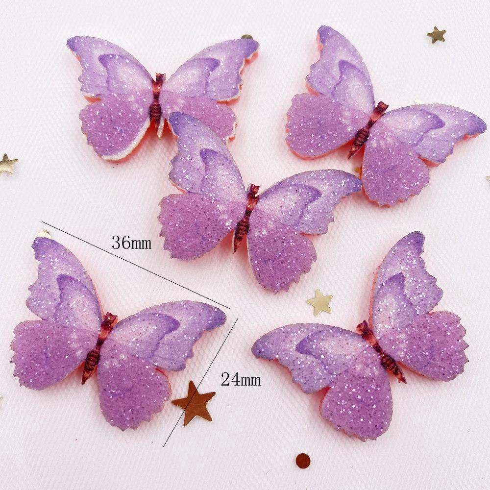 10 шт. фетровая ткань с блестками и блестками, красочная аппликация в виде бабочки, шитье