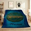 Custom Name Fire Flannel Blanket Throw Blanket Soft Warm Sofa Bed home Decor Unique Gift