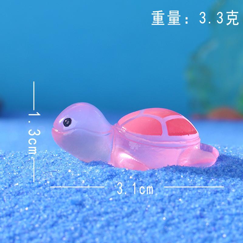 10Pcs/lot Multicolors Mini Luminous Turtle Miniatures Glow In the Dark Resin Ornaments Fairy Garden Decoration Micro Landscape