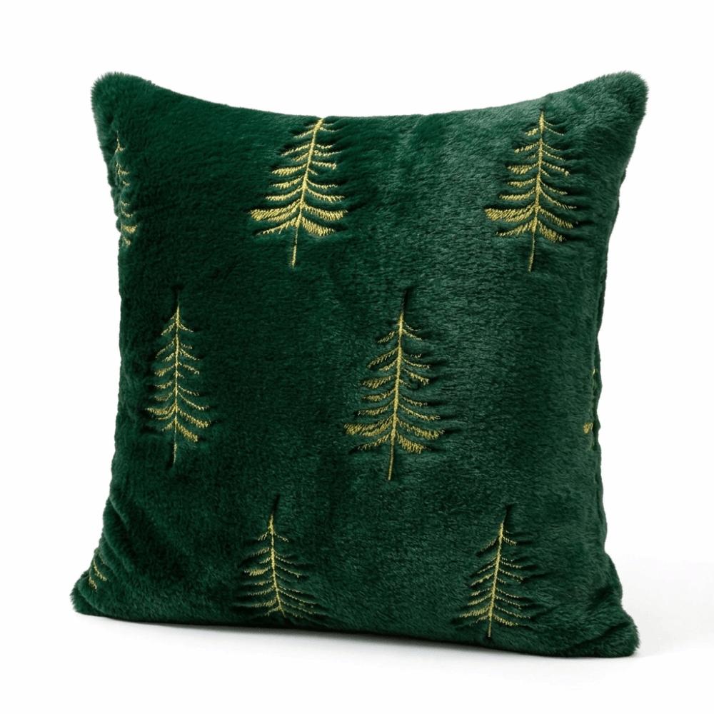 Snowflake Throw Pillowcase Faux Fur Cushion Cover Cozy Embroidered Pillow Covers Home