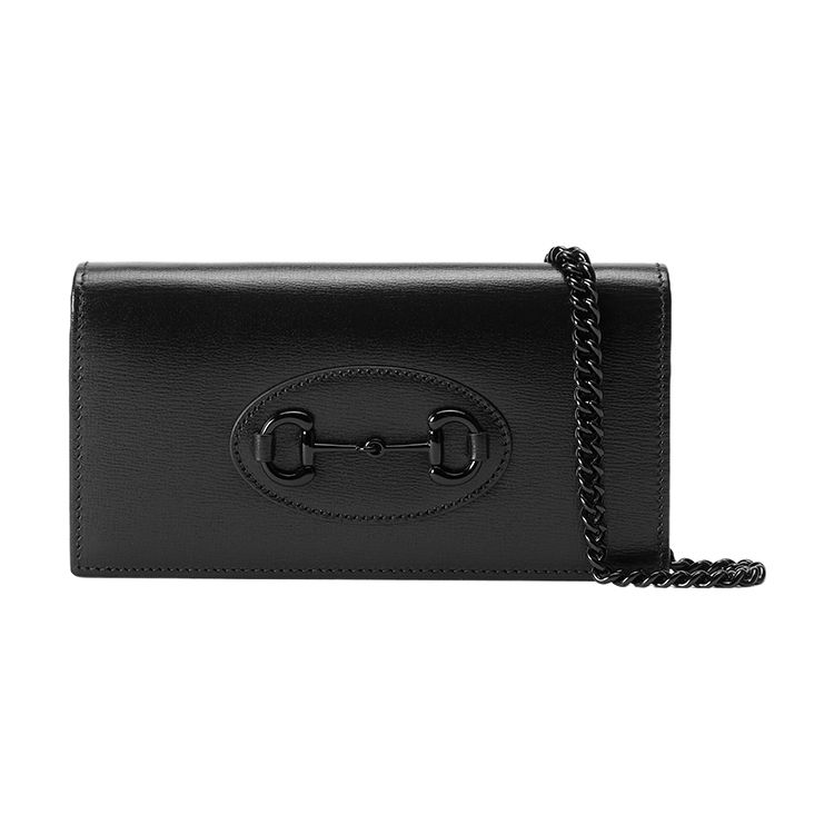 Gucci Horsebit 1955 Leather Chain Wallet Black Daily Party Shopping 621892-1AAJ8-1000