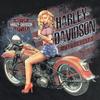 Мужская футболка Harley Davidson, размер Medium, черная, с коротким рукавом, Чоппер, Пин-ап девушка, США