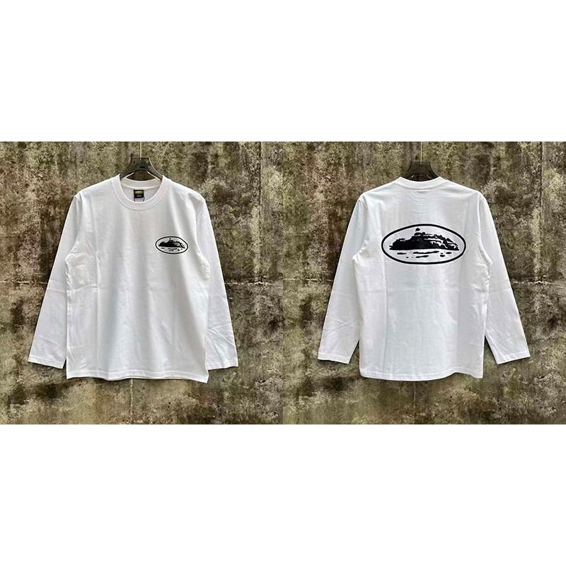 Corteiz Graphic Print Long Sleeve T-Shirt Men Streetwear Vintage Loose Fit Casual Tee