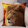 Africa Lion Pillow Case Decor Wild Animal Pattern Print Pillowcase Super Soft Plush Cushion Cover for Car Sofa Home 45x45cm