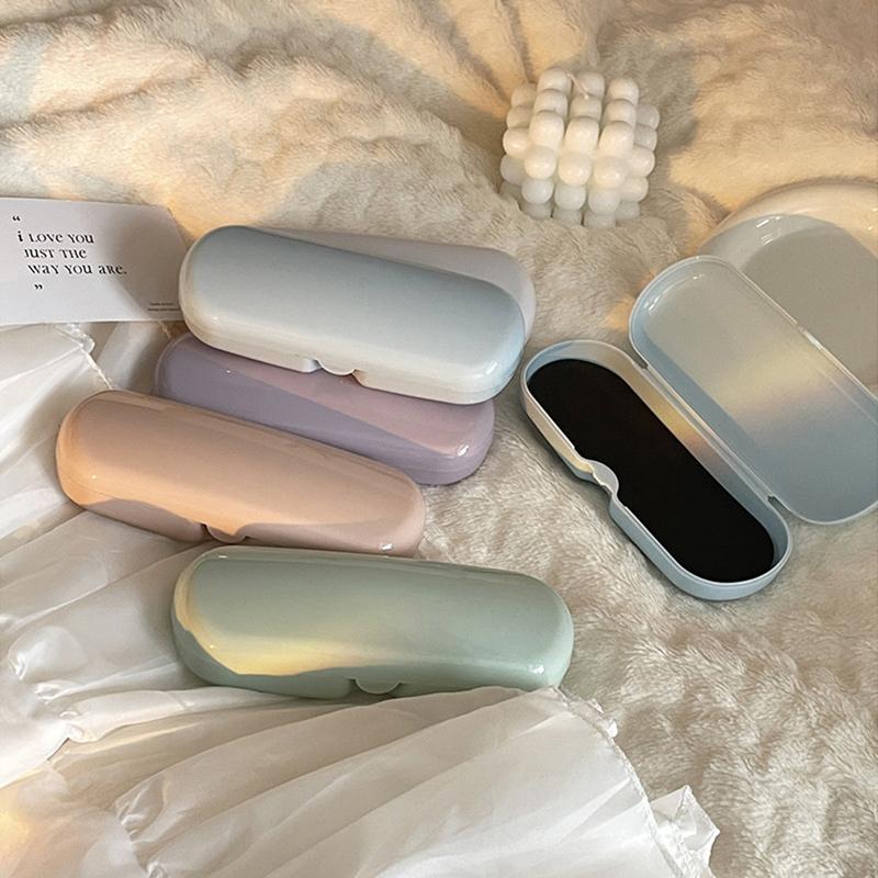 Портативный кремовый футляр для очков, симпатичная коробка для хранения солнцезащитных очков, очков для близорукости