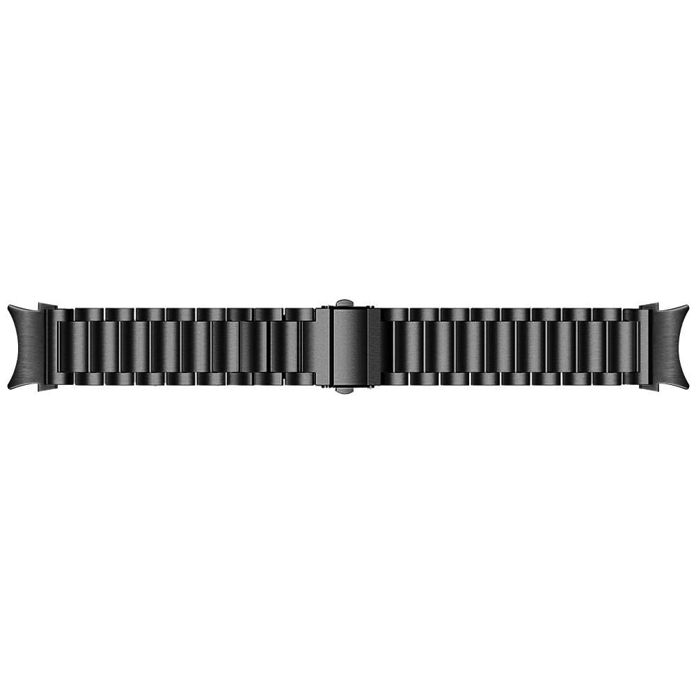 For Samsung Galaxy Watch7 44mm 40mm Stainless Steel Watch Band 3-Beads Wrist Strap