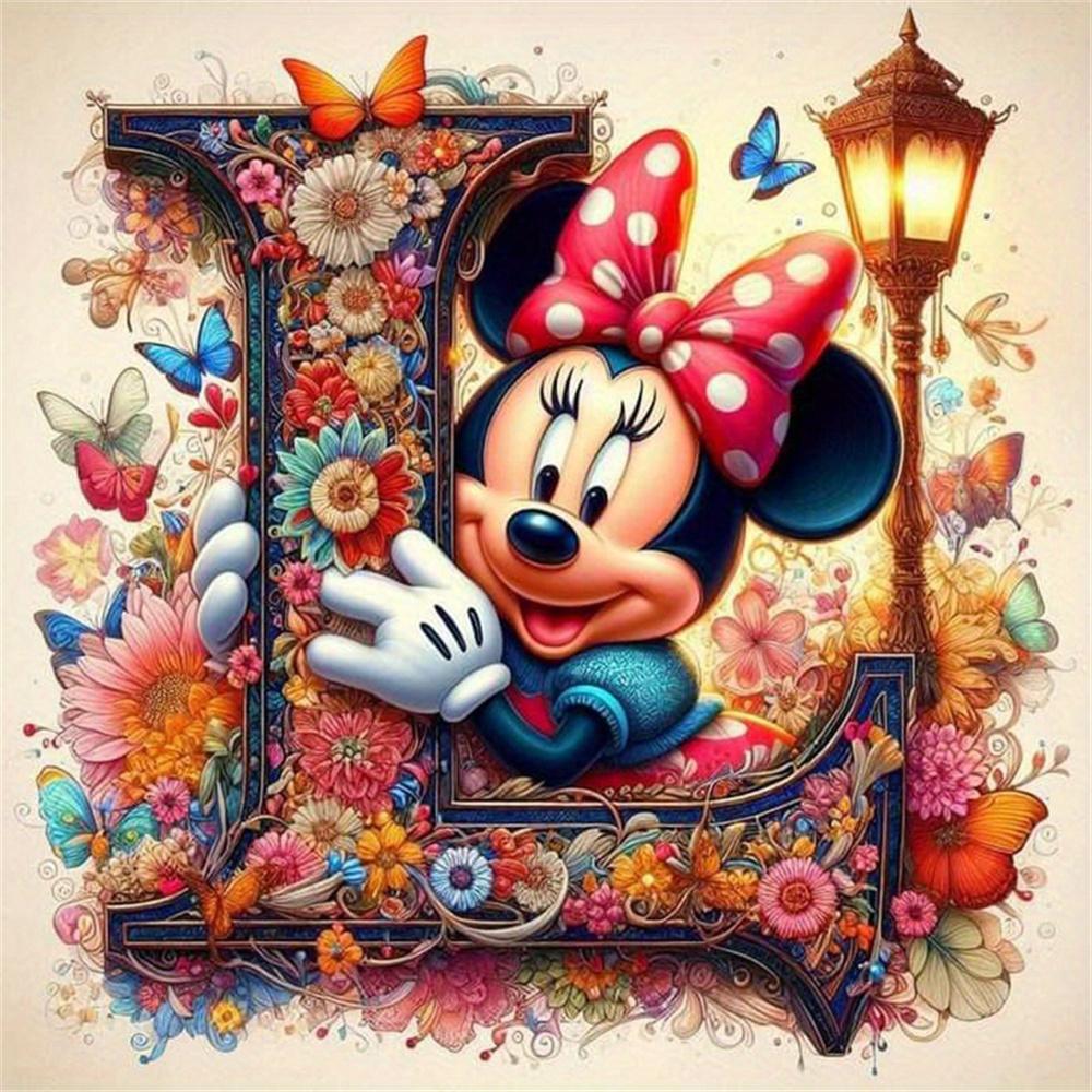 Disney Микки Маус Алмазная Живопись Буквы Мультфильм Алмазная Мозаика Стразы Картинки Минни Вышивка Цветок Настенное Украшение