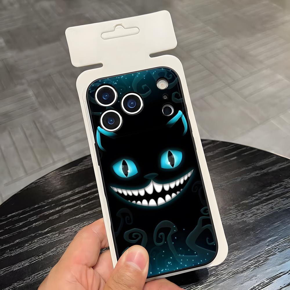 C-Кот Чешир Крутой Чехол Для Телефона Для IPhone 17 Air 16 E Pro Max 15 14 13 Mini 12 Pro 11 Max Plus Черный Мягкий Корпус