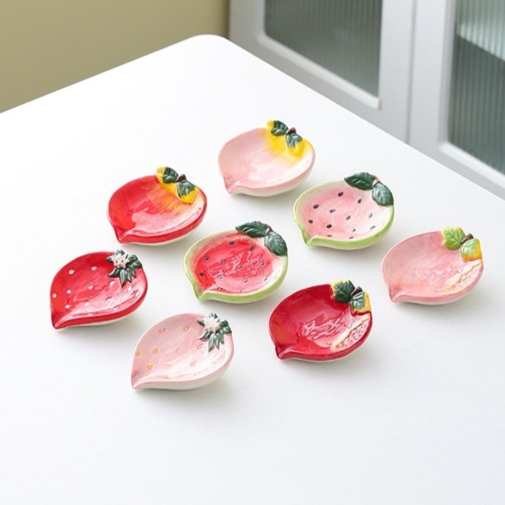 Cute Soap Storage Box Strawberry Soap Tray Decorative Storage Rack Ceramic Soap Box Household