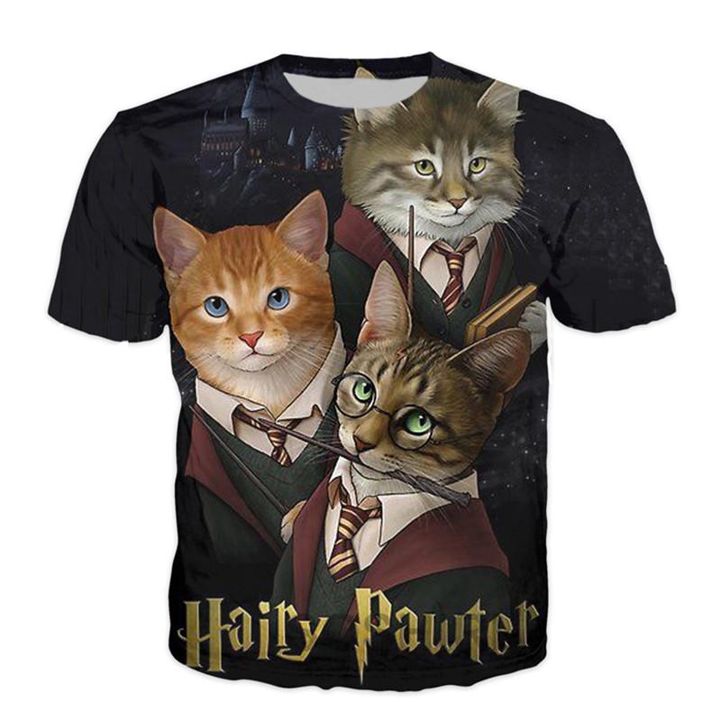 Новые забавные футболки с изображением животных, кошек и собак, летняя мода, повседневные тренды, интересные футболки с круглым вырезом, 3D-принты, уличные топы
