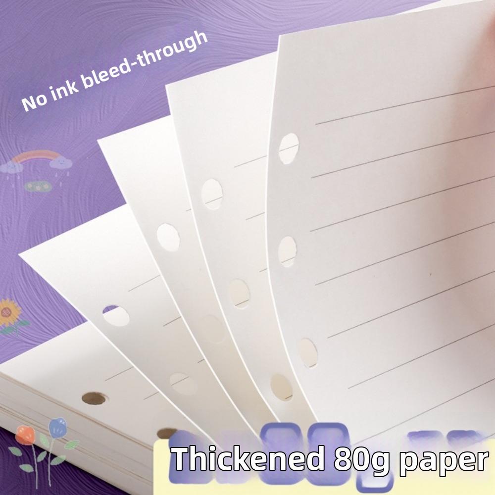 120 Pages A6 Grid Notebook Blank Stripe Account Book Loose Leaf Notebook Clear PVC Binder Detachable Pocket Diary Notepad School