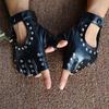 Outdoors Hip Hop Punk Pu Leather Mittens Fingerless Gloves Rivets Gloves Fashion Accessories