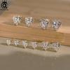 ORSA JEWELS Блестящие и Романтичные Серьги-гвоздики из Серебра 925 Пробы с Сердечком из Фианита, Идеальное Украшение для Дня Святого Валентина LZE55