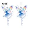 Cute Hanging Accessories 2Pcs Glitter Ballet Girl Keychain, 2D Acrylic Pendant for Bag Backpack, Sparkling Indoor Home Decor Dancer Car Rearview
