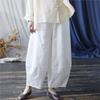 Женские винтажные пэчворк широкие брюки с эластичной талией белые брюки осенние карманы женские длинные брюки
