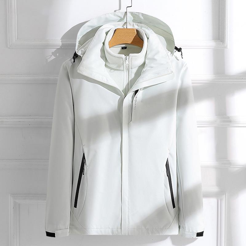 Couples' 3-in-1 Detachable Coat: Fleece-Lined, Windproof, Waterproof for Autumn/Winter Outdoor Adventures