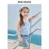 Девочковый топ в клетку без рукавов MiniPeace