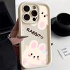 Чехол из жидкого силикона с конфетами для iPhone 11, чехол для iPhone 13 12 14 15 Pro Max XR XS 7 8 Plus SE, чехол с милым медведем и мультяшным кроликом