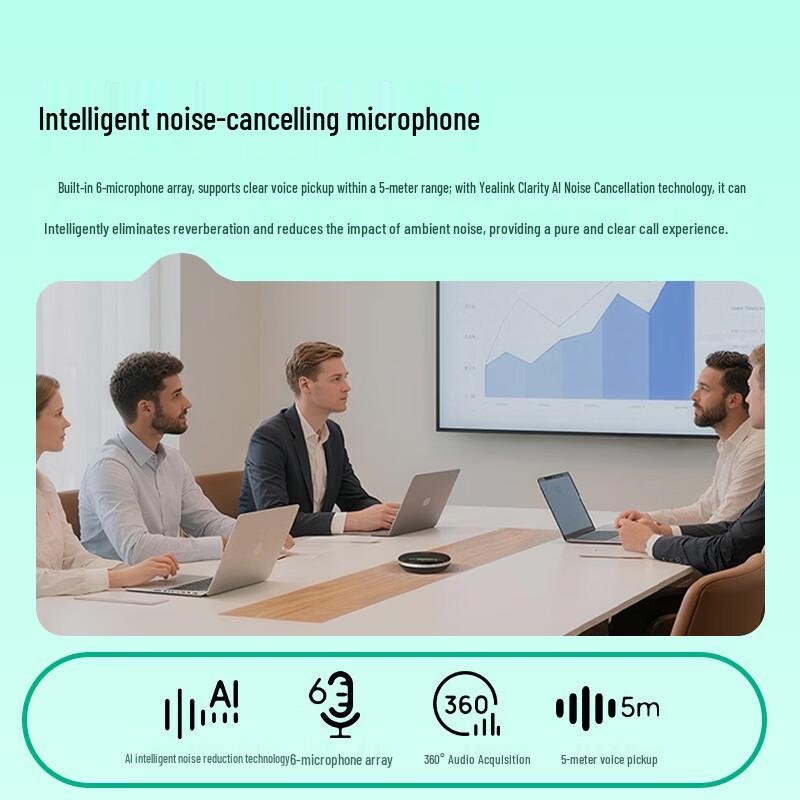 Yealink SP96 AI Noise Cancelling Conference Speakerphone (CN version)