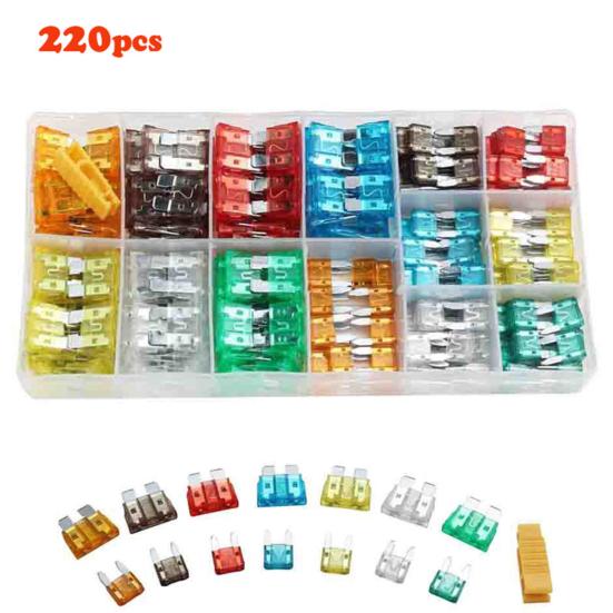 220Pcs Plug-in Type Car Fuses Widely Used Accessories Reliable Durable Fuses Insert for Automobile