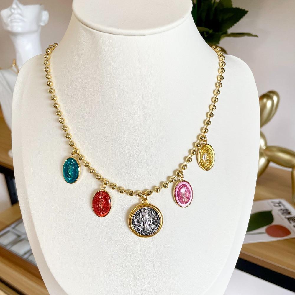Adjustable Rosary Necklace St. Benedict Clavicle Chain Fashion Metal Pendant Necklace  Gift