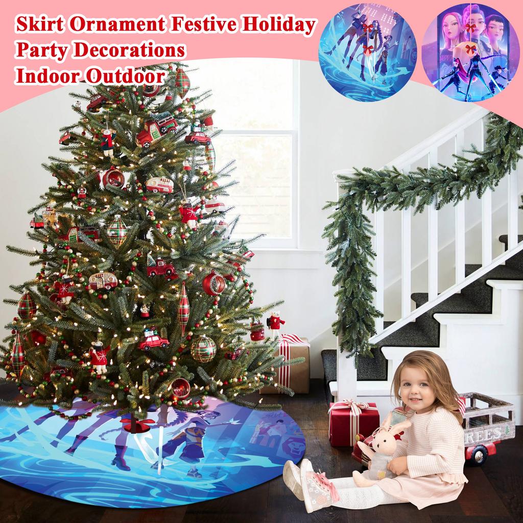 Christmas Tree Skirt Decoration For Home Xmas Tree Decorations Skirt Ornament Festive Holiday Party Decorations Indoor Outdoo 120cm