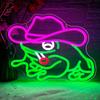 Frog Cowboy Neon Signs,Frog Cowboy Lamp Led Signs Lights Neon Signs for Wall Decor, Brightness Night Light Game Room Decor